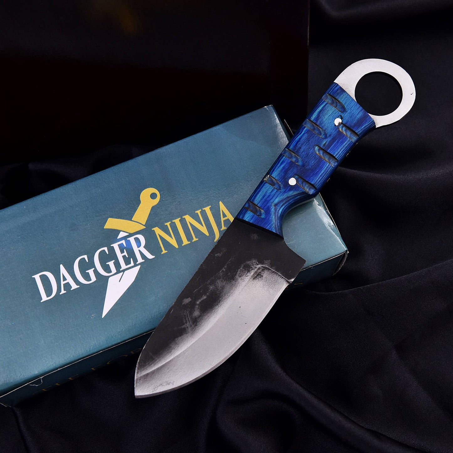 Full-Tang Hunting Knife | Fixed Blade Knife | With Leather Cover