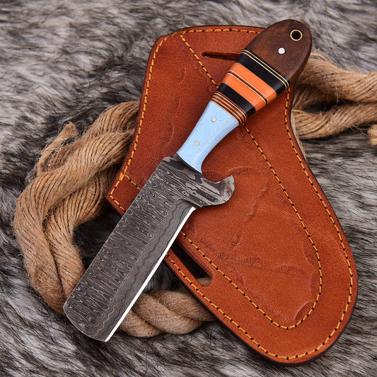 Bull Cutter Knife, CowBoy Knife, Bull Cutter Comes with Pancake Leather Cover