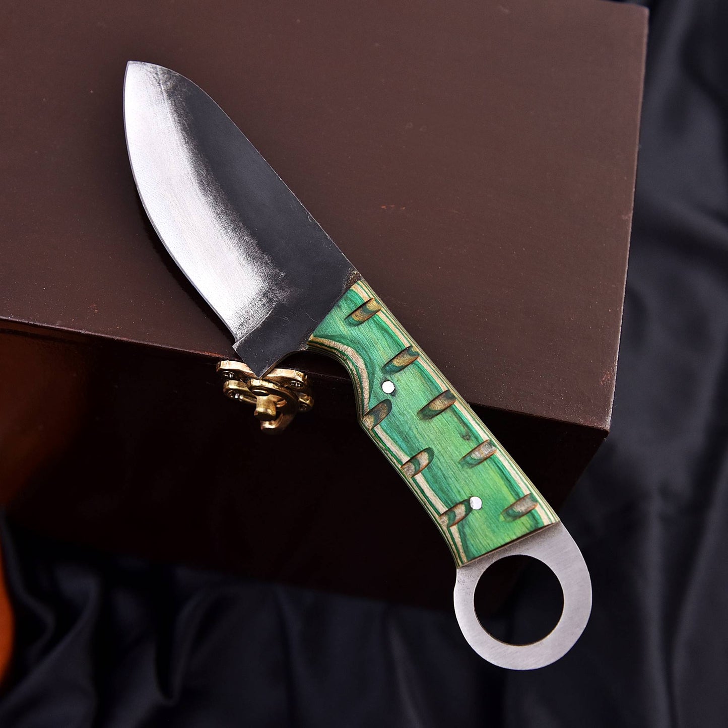 Full-Tang Hunting Knife | Fixed Blade Knife | With Leather Cover